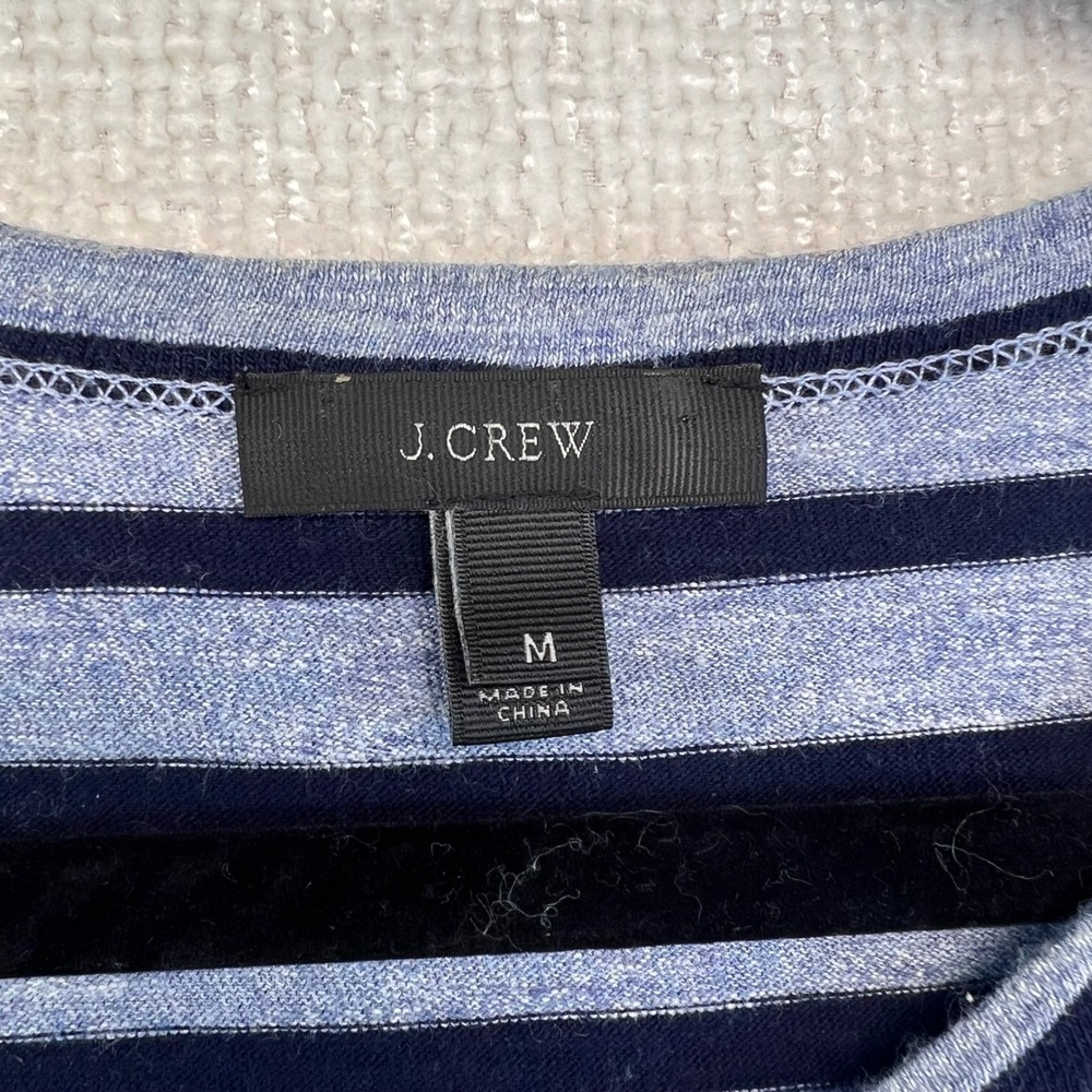 J. Crew Striped T‎ Shirt Dress Womens Medium Blue Gray Casual Knee Length - Picture 10 of 12